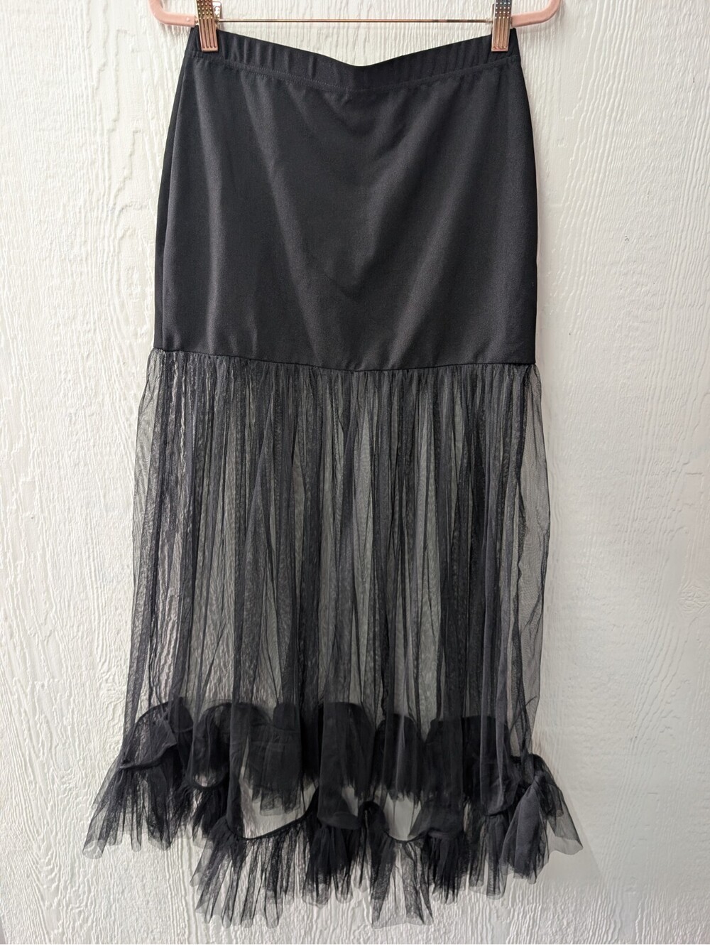 Cider Black Tulle Hi-Lo Sheer Skirt Whimsigoth Dark Romantic Punk Size Medium - Picture 5 of 5